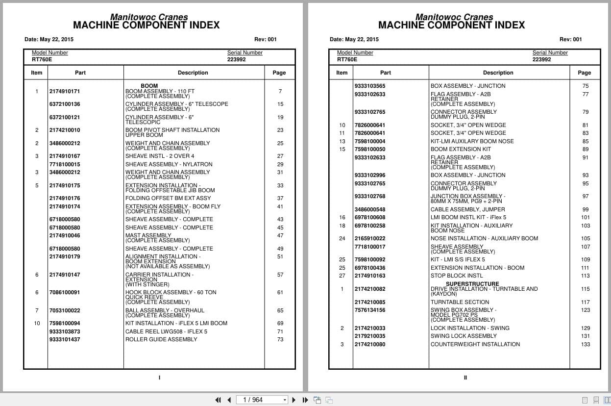Grove Crane RT760E 223992 Parts Manual 2015 (1)