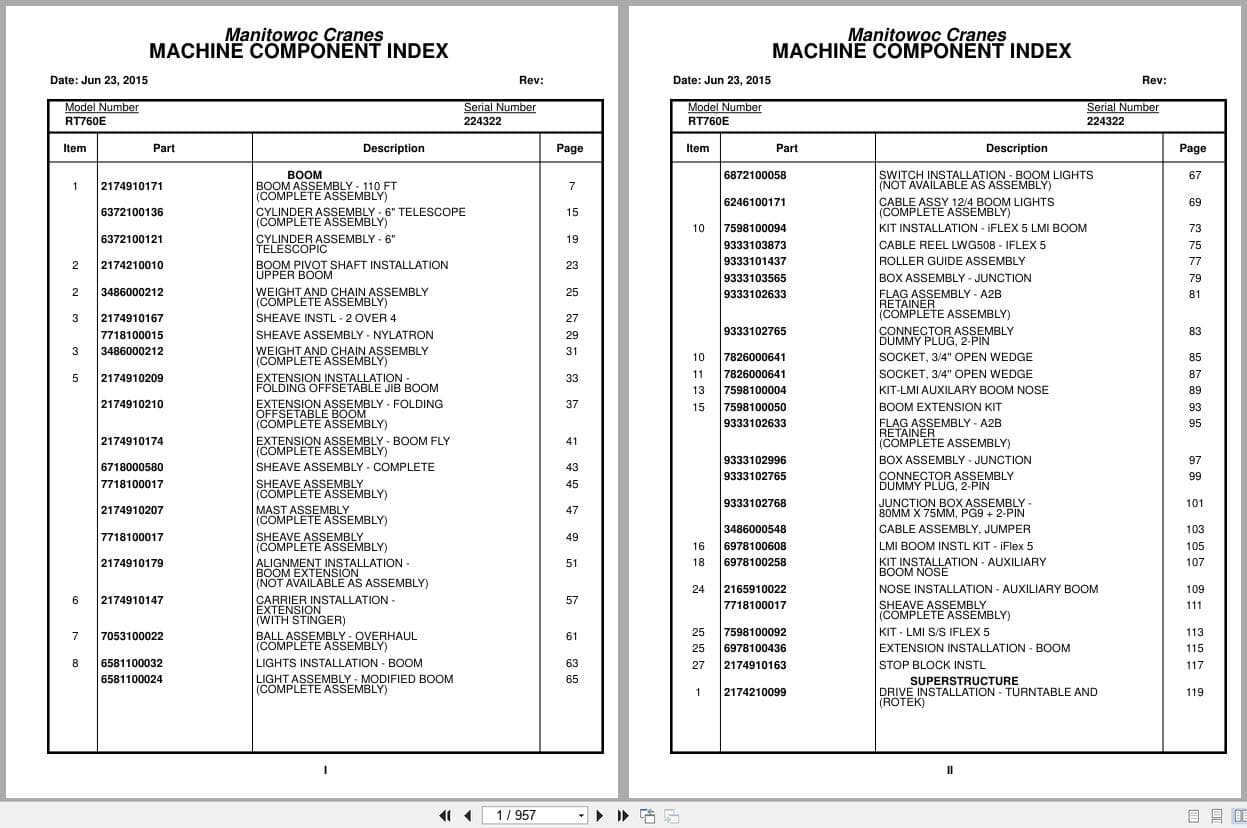 Grove Crane RT760E 224322 Parts Manual 2015 (1)