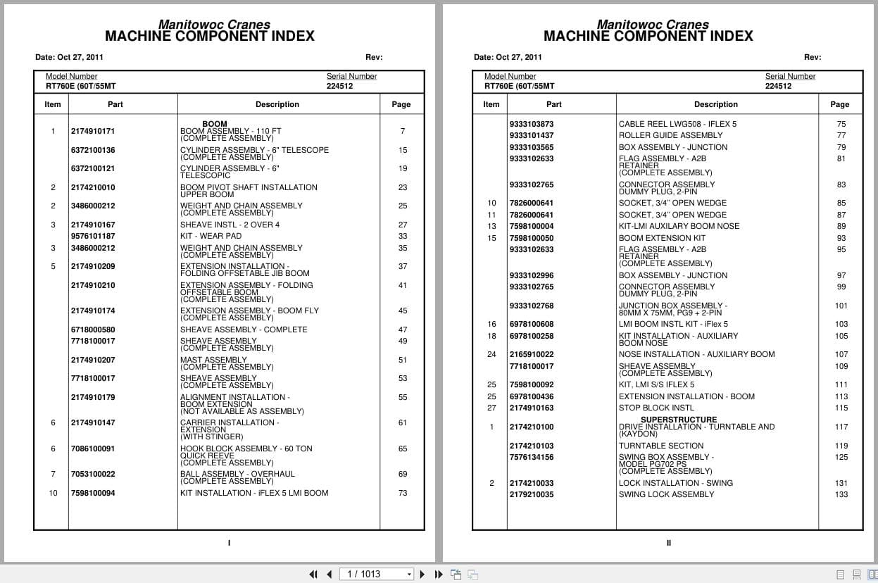 Grove Crane RT760E 224512 Parts Manual 2011 (1)