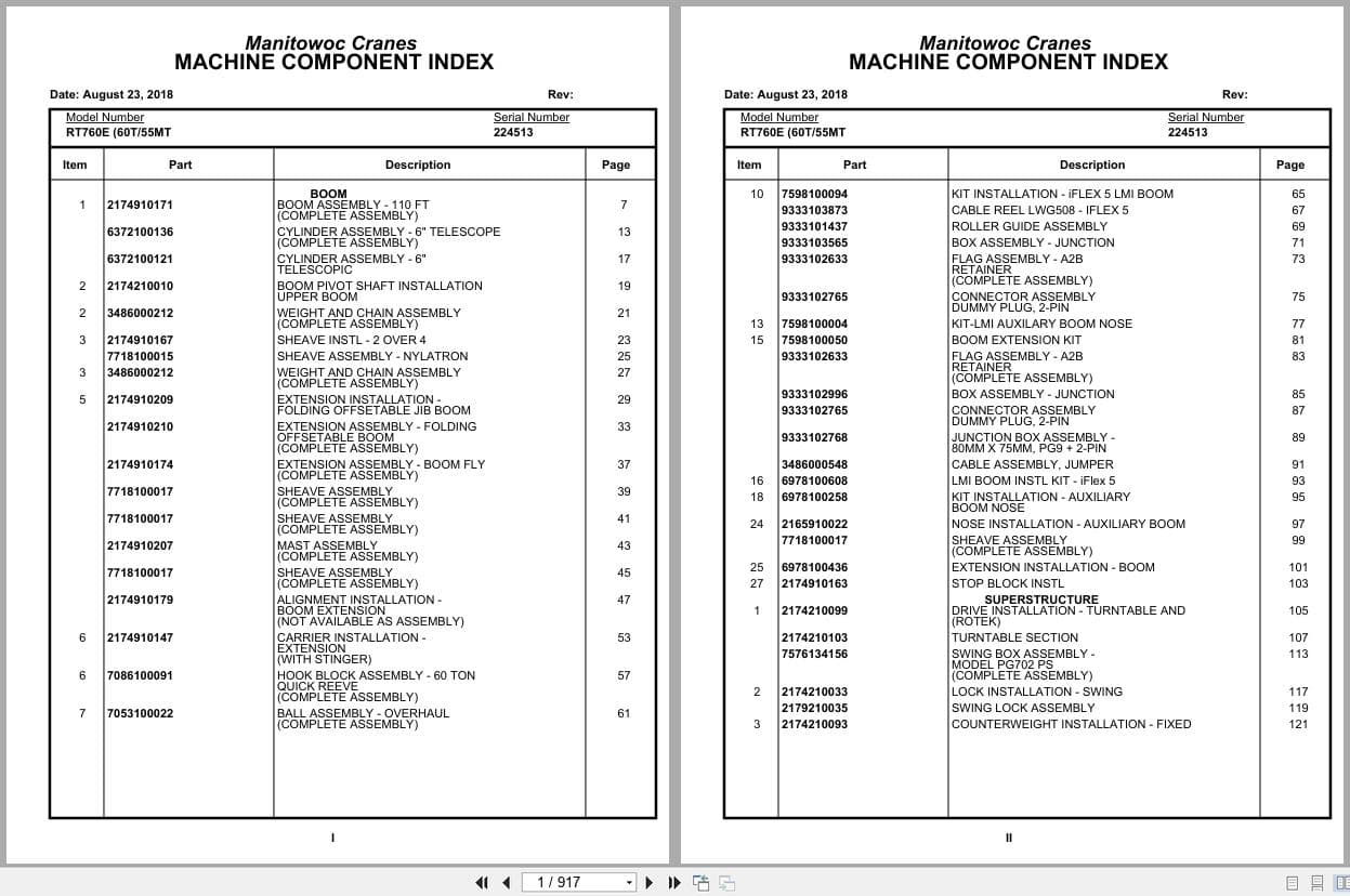 Grove Crane RT760E 224513 Parts Manual 2018 (1)
