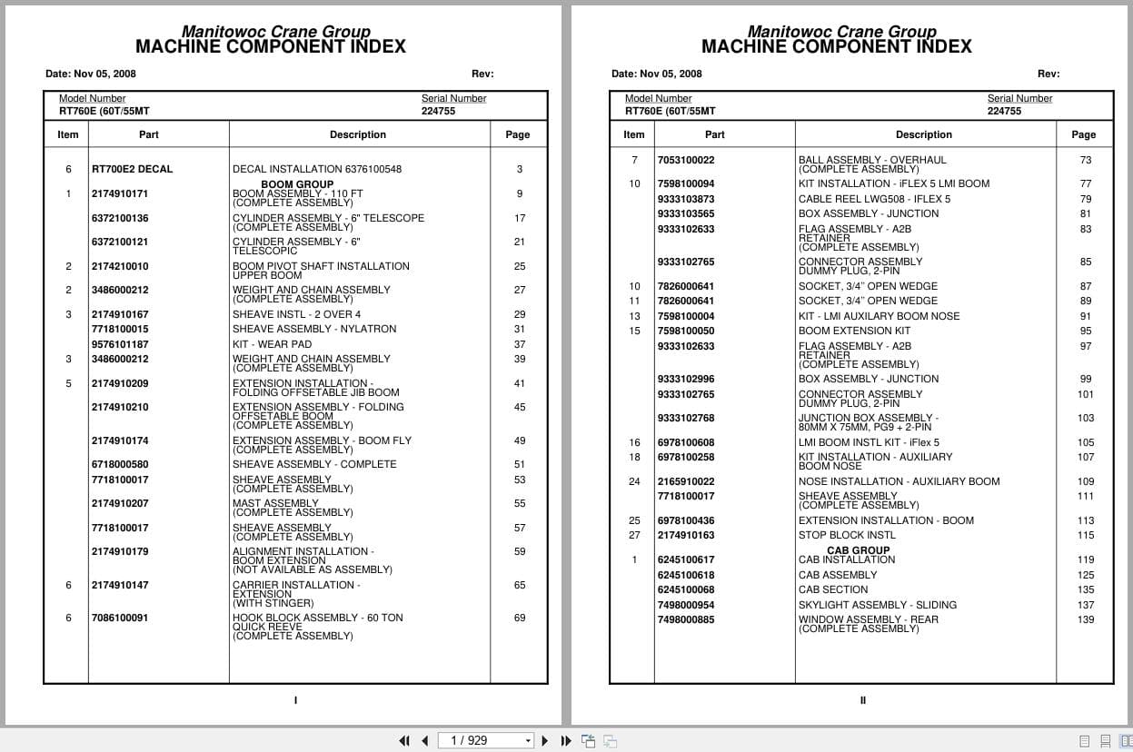 Grove Crane RT760E 224755 Parts Manual 2008 (1)