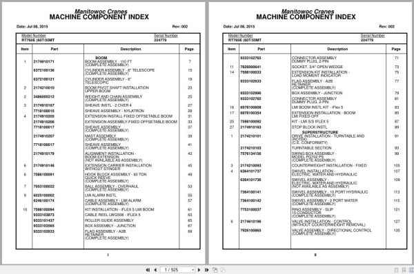 Grove Crane RT760E 224779 Parts Manual 2015 (1)