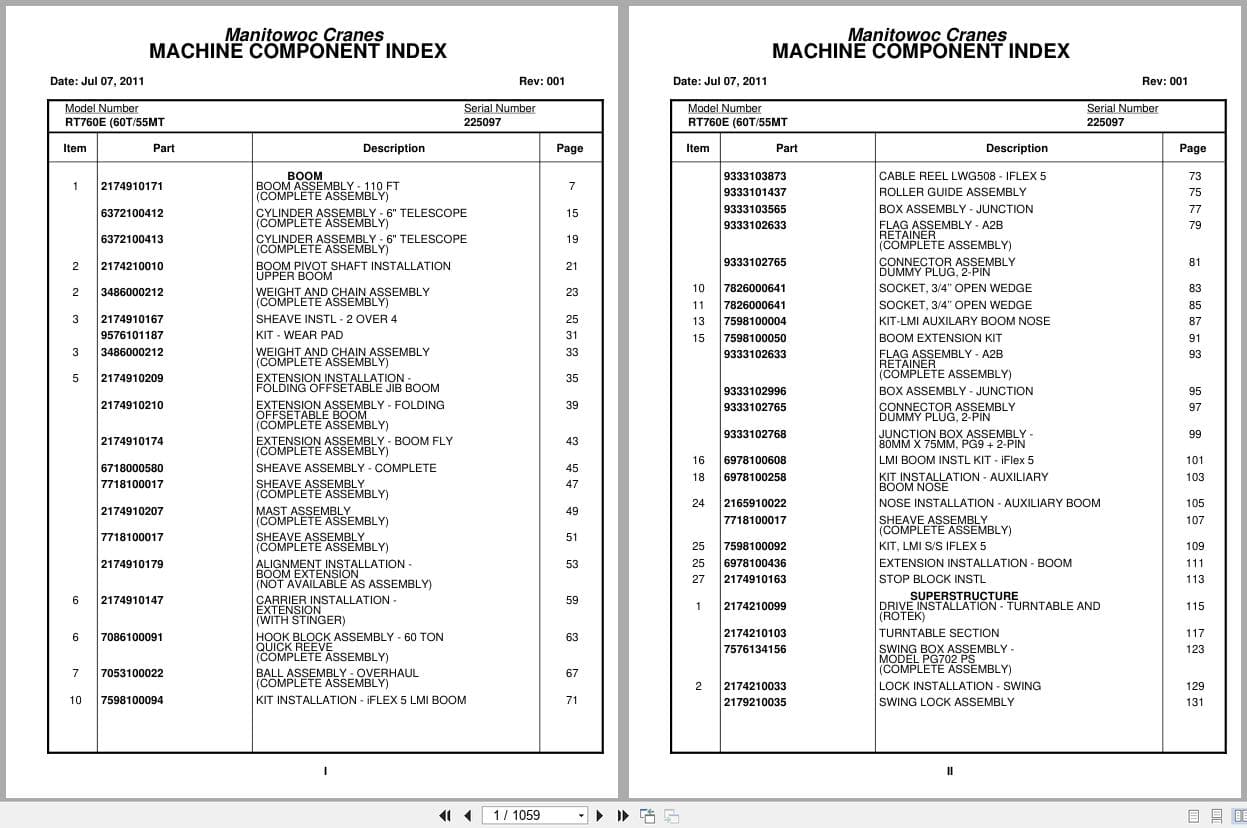 Grove Crane RT760E 225097 Parts Manual 2011 (1)