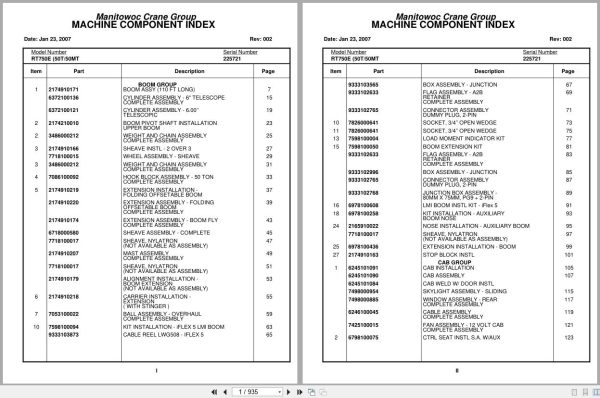 Grove Crane RT760E 225721 Parts Manual 2007 (1)
