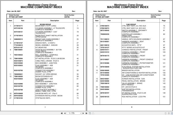 Grove Crane RT760E 225766 Parts Manual 2007 (1)