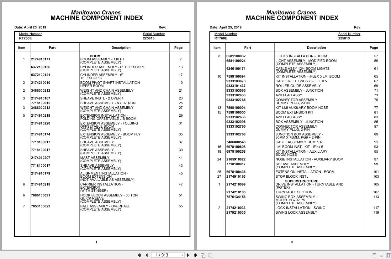 Grove Crane RT760E 225813 Parts Manual 2019 (1)