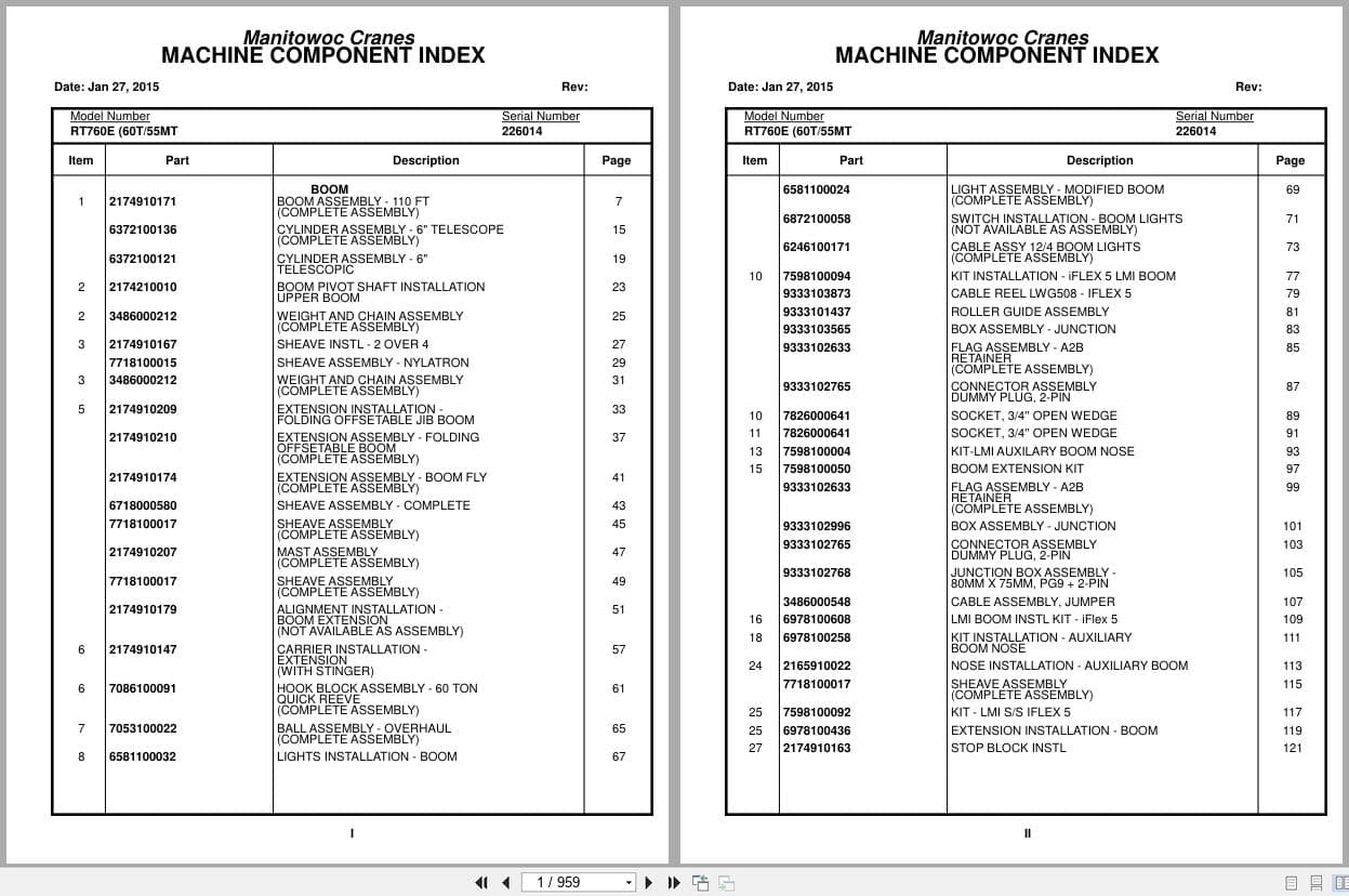 Grove Crane RT760E 226014 Parts Manual 2015 (1)