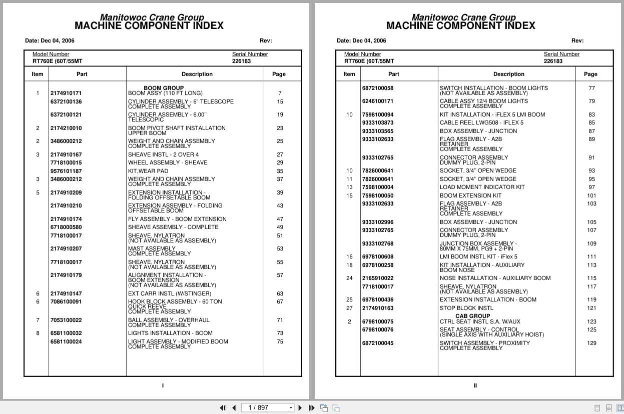 Grove Crane RT760E 226183 Parts Manual 2006 (1)