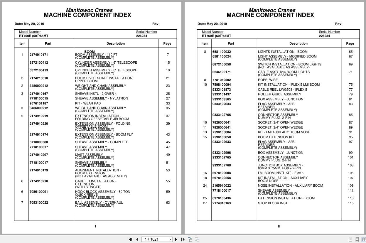 Grove Crane RT760E 226234 Parts Manual 2010 (1)
