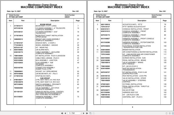 Grove Crane RT760E 226351 Parts Manual 2007 (1)
