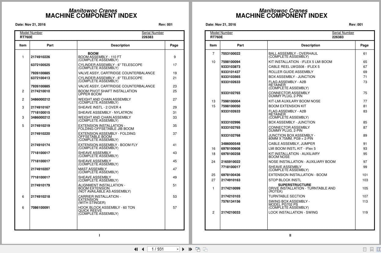 Grove Crane RT760E 226383 Parts Manual 2016 (1)