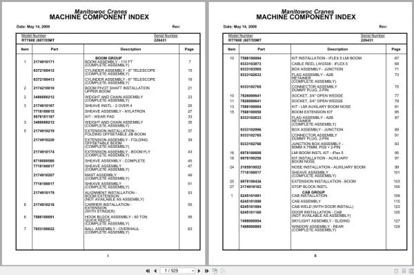 Grove Crane RT760E 226431 Parts Manual 2009 (1)