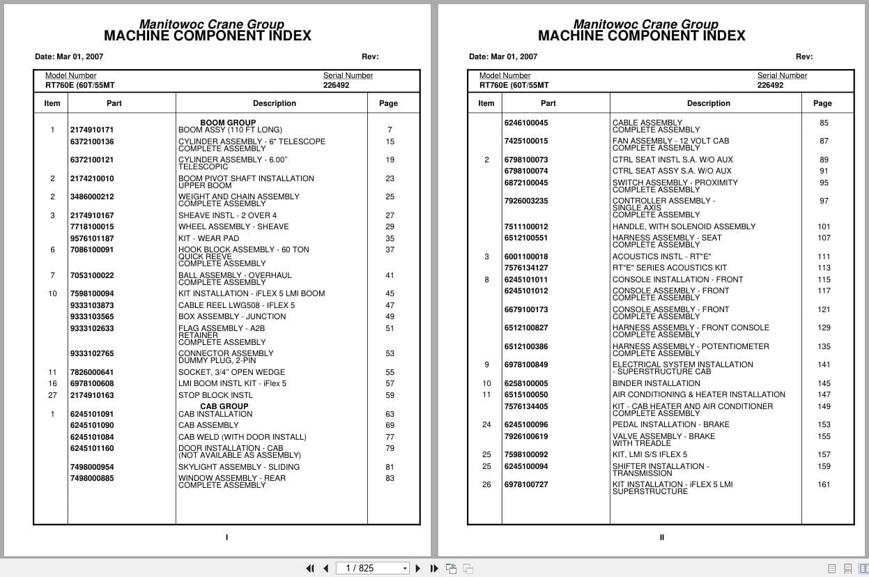 Grove Crane RT760E 226492 Parts Manual 2007 (1)