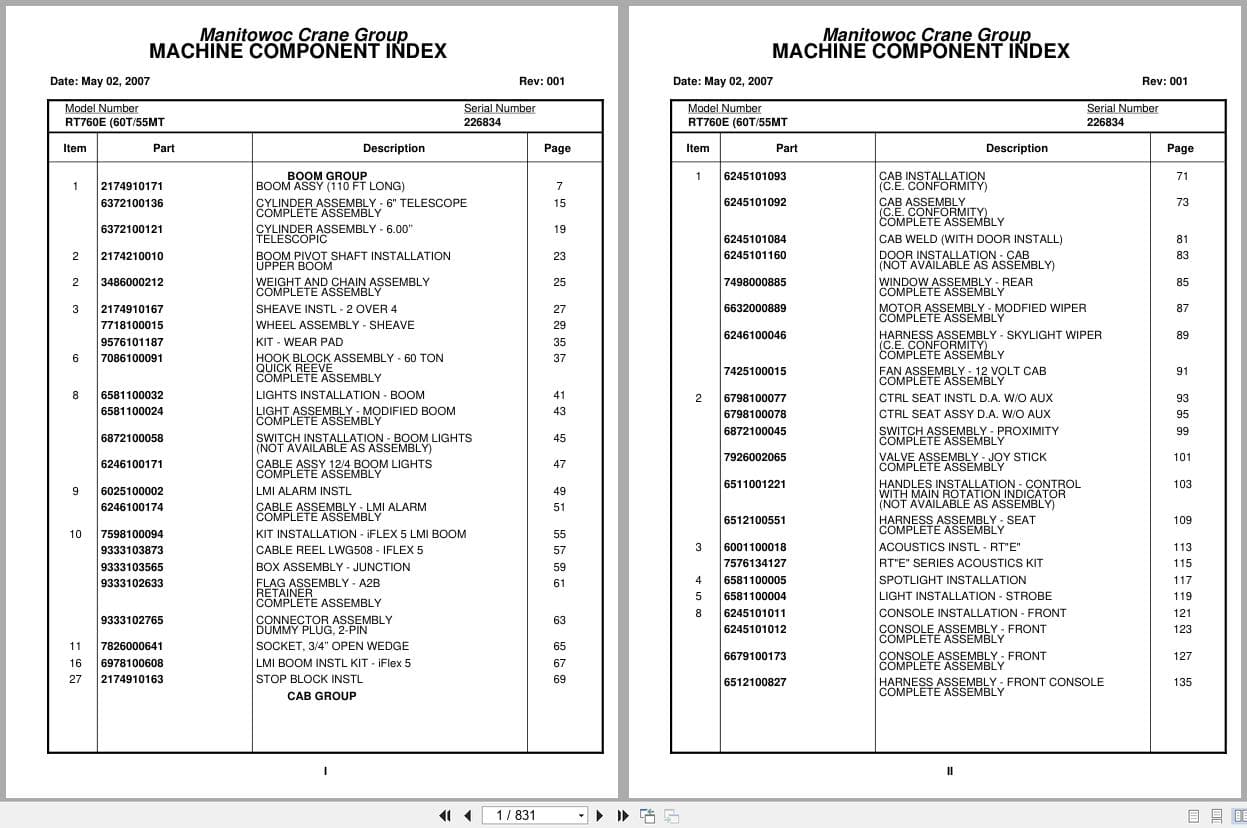 Grove Crane RT760E 226834 Parts Manual 2007 (1)