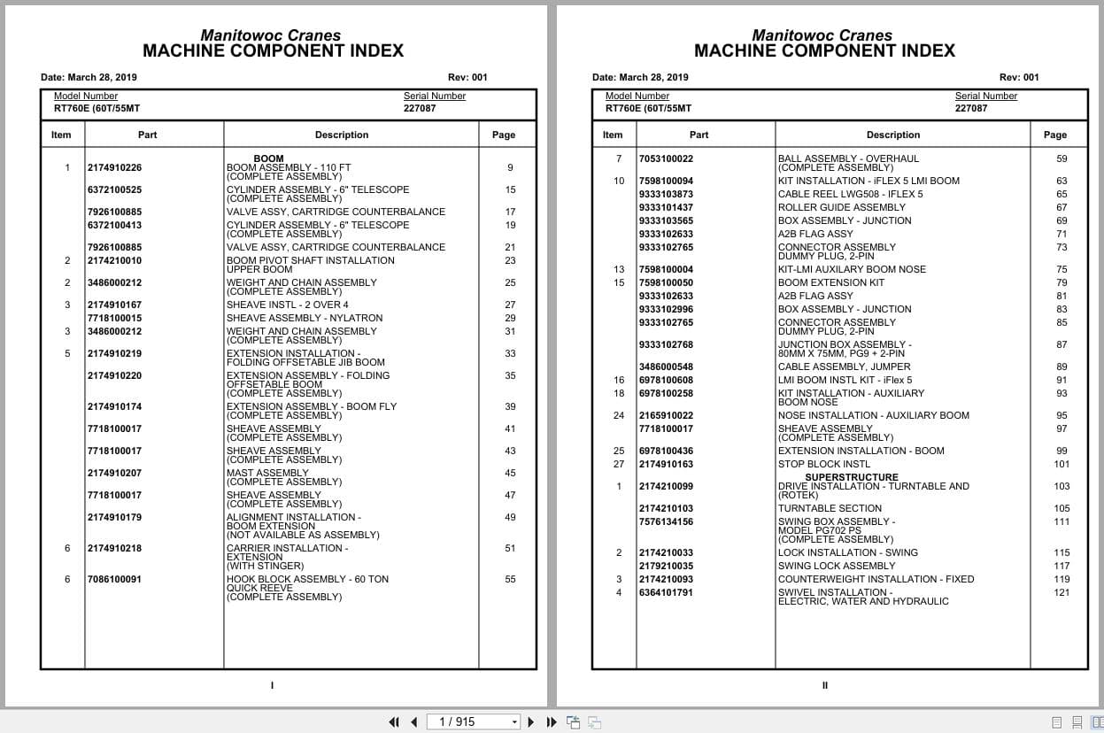 Grove Crane RT760E 227087 Parts Manual 2019 (1)