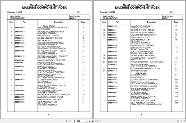 Grove Crane RT760E 227187 Parts Manual 2007 (1)