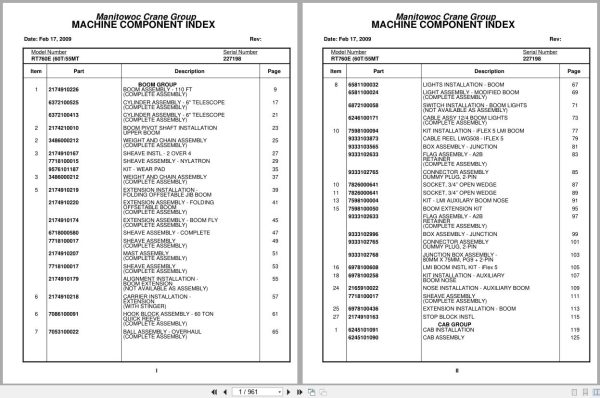 Grove Crane RT760E 227198 Parts Manual 2009 (1)