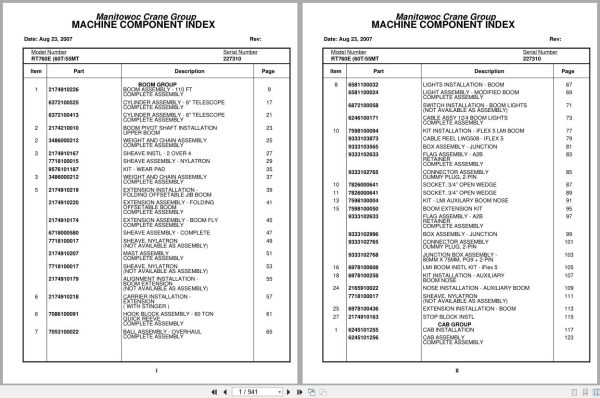 Grove Crane RT760E 227310 Parts Manual 2007 (1)
