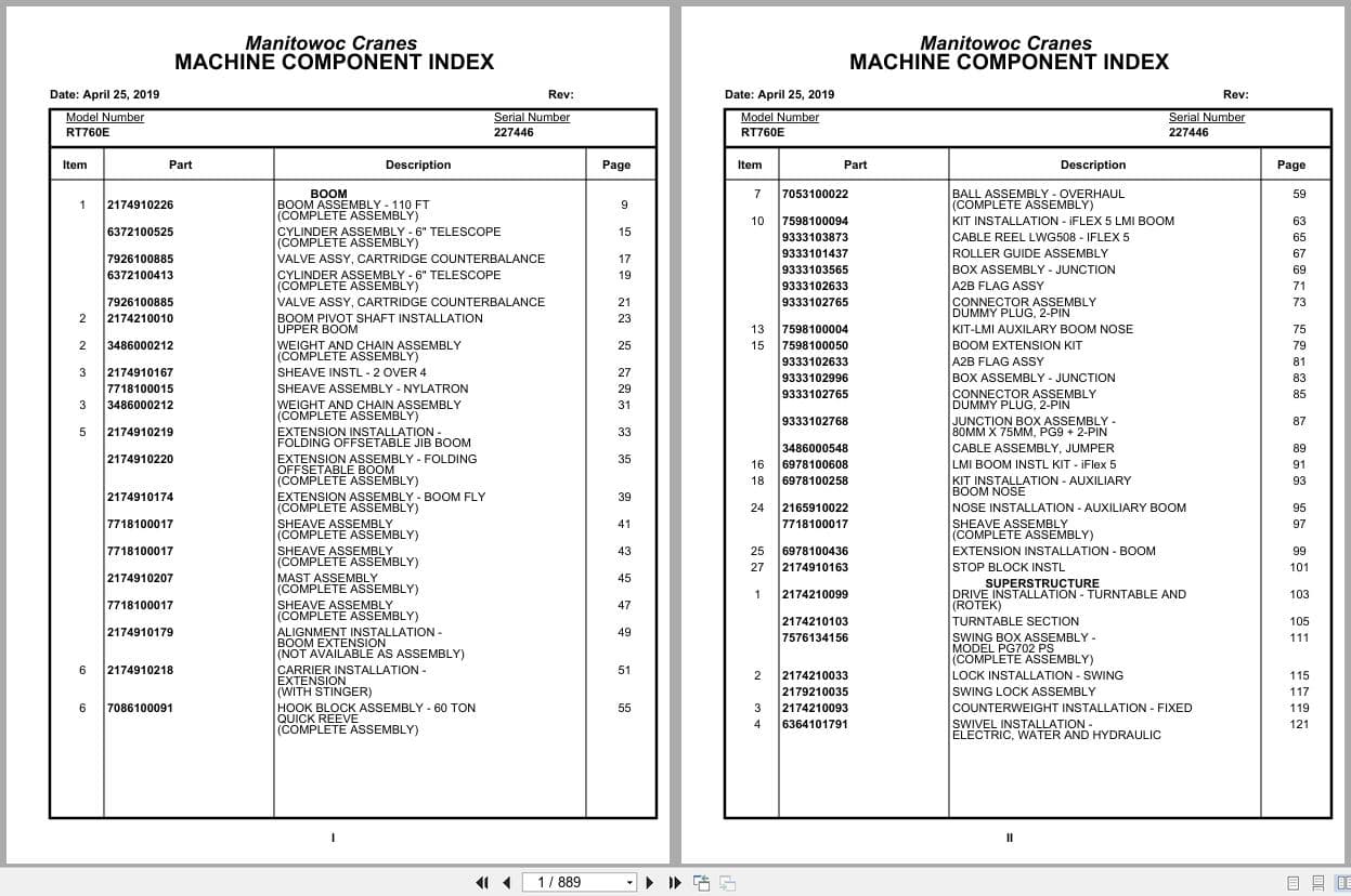 Grove Crane RT760E 227446 Parts Manual 2019 (1)