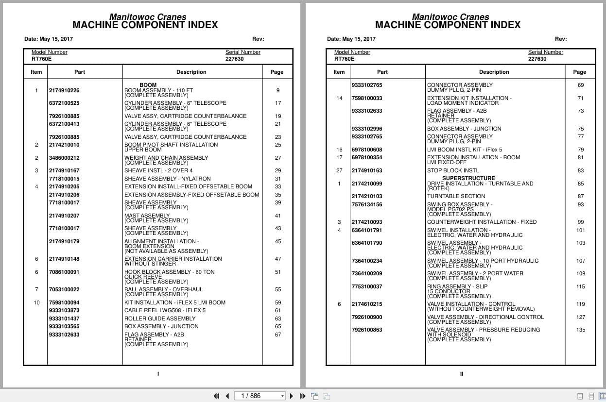 Grove Crane RT760E 227630 Parts Manual 2017 (1)