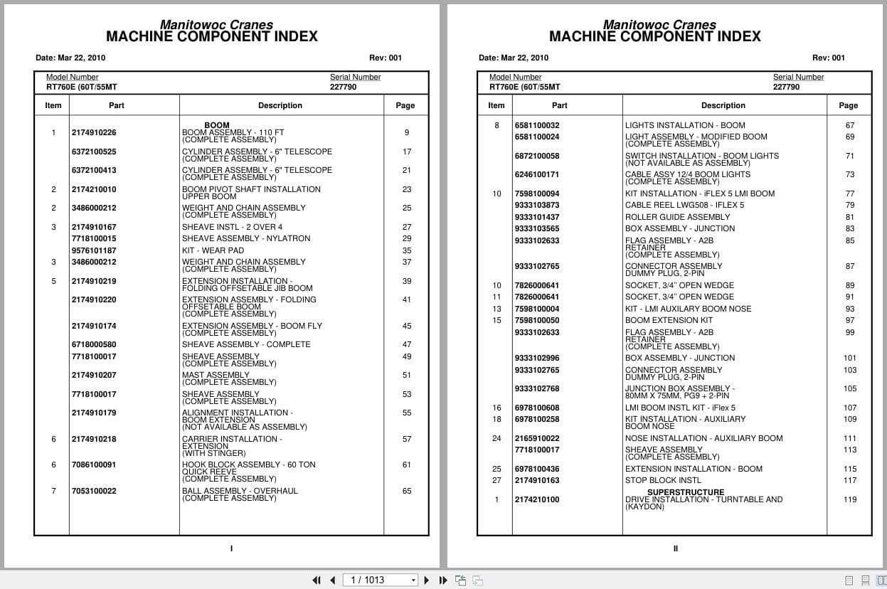 Grove Crane RT760E 227790 Parts Manual 2010 (1)