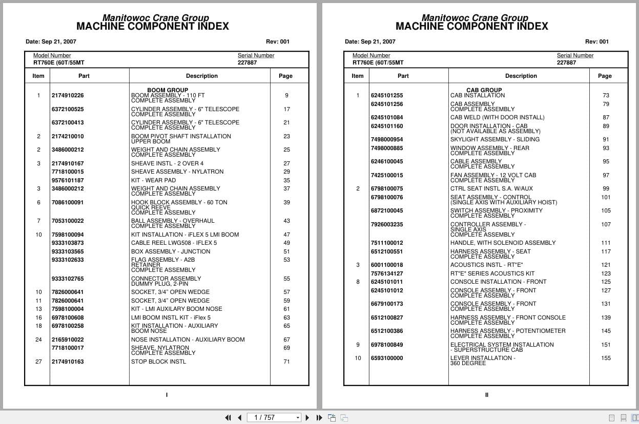 Grove Crane RT760E 227887 Parts Manual 2007 (1)