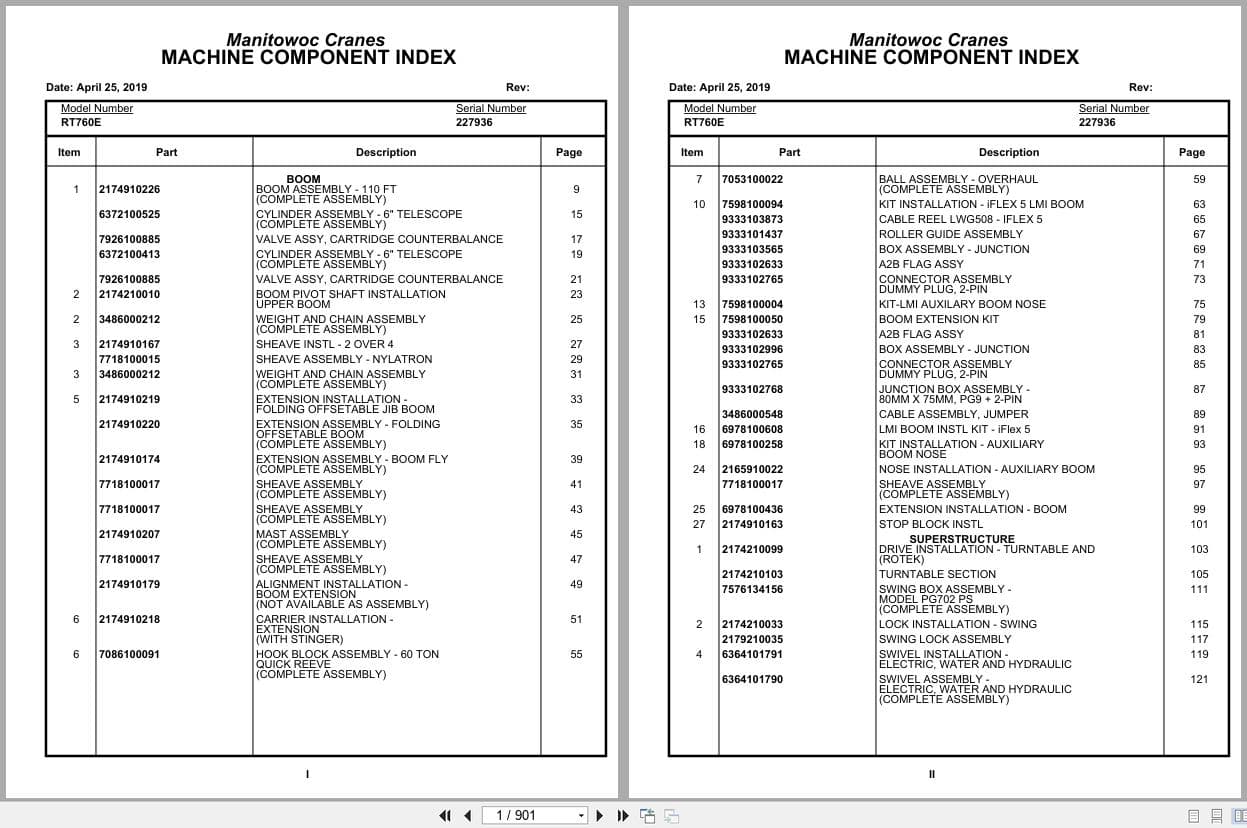 Grove Crane RT760E 227936 Parts Manual 2019 (1)