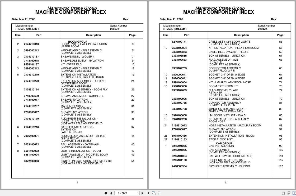 Grove Crane RT760E 228072 Parts Manual 2008 (1)