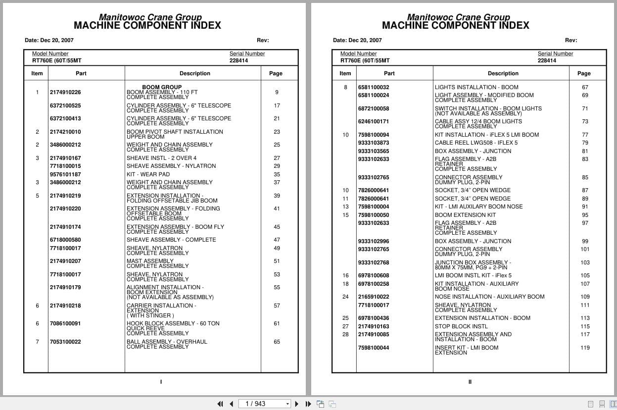 Grove Crane RT760E 228414 Parts Manual 2007 (1)