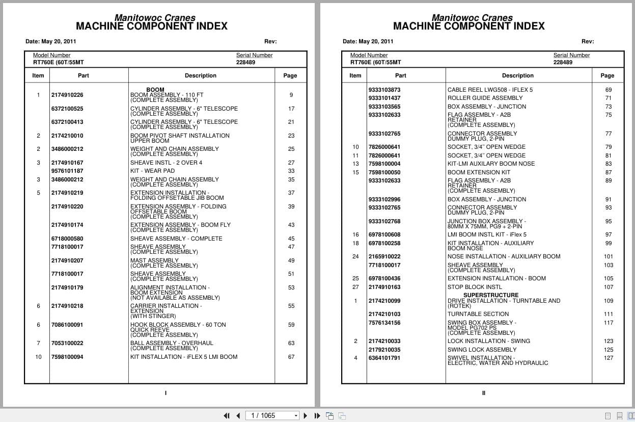 Grove Crane RT760E 228489 Parts Manual 2011 (1)