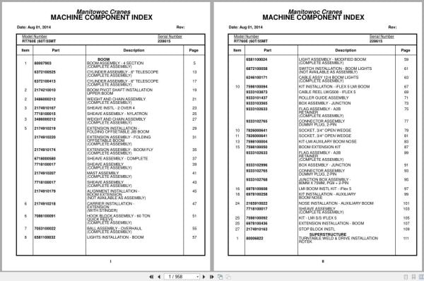 Grove Crane RT760E 228615 Parts Manual 2014 (1)