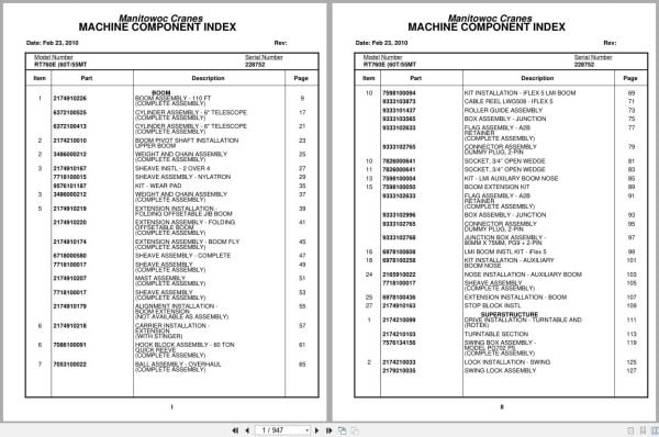 Grove Crane RT760E 228752 Parts Manual 2010 (1)