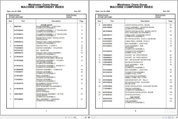 Grove Crane RT760E 229320 Parts Manual 2008 (1)