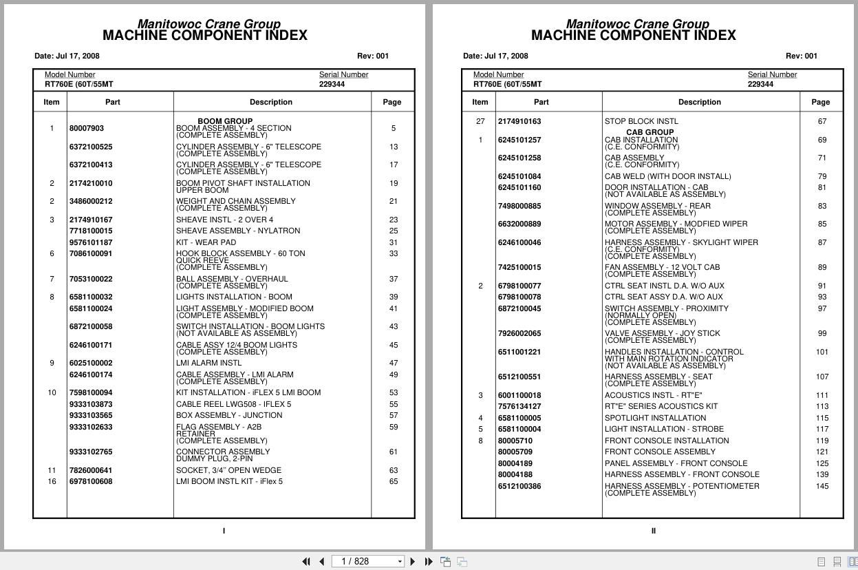 Grove Crane RT760E 229344 Parts Manual 2008 (1)