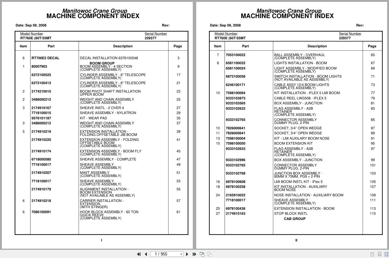 Grove Crane RT760E 229377 Parts Manual 2008 (1)