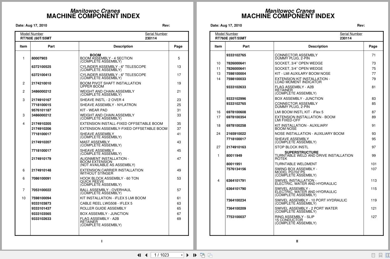 Grove Crane RT760E 230114 Parts Manual 2010 (1)