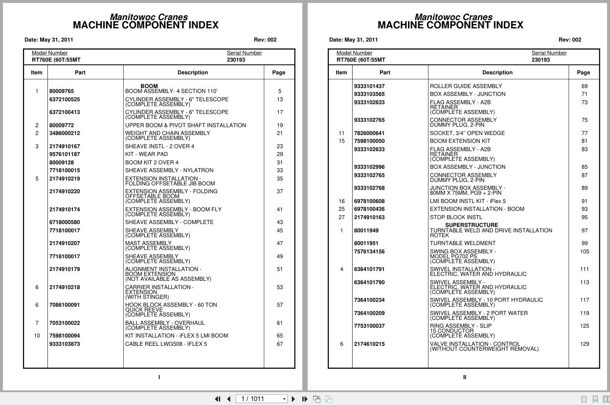 Grove Crane RT760E 230193 Parts Manual 2011 (1)