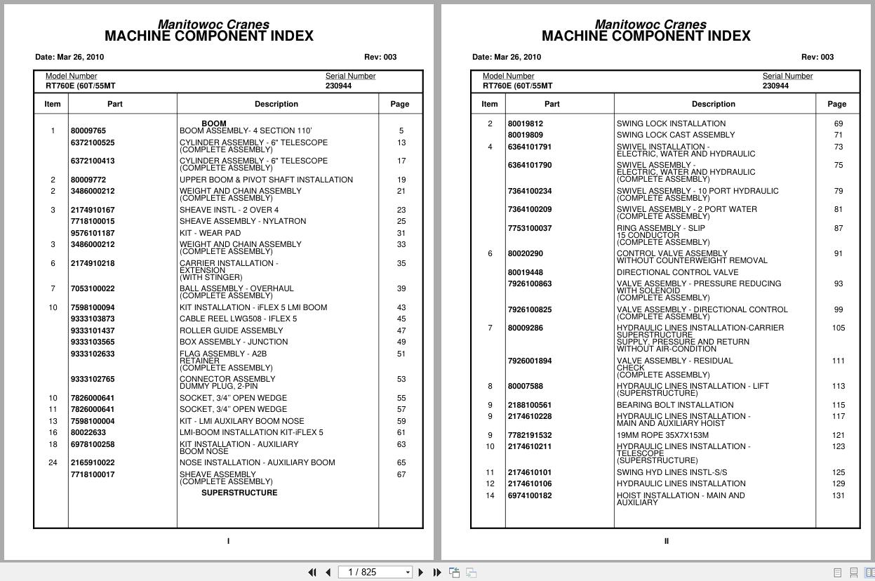 Grove Crane RT760E 230944 Parts Manual 2010 (1)