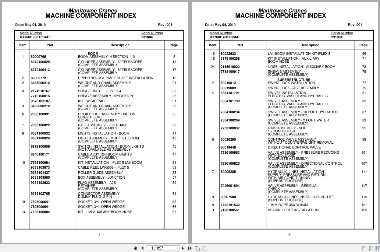 Grove Crane RT760E 231004 Parts Manual 2010 (1)