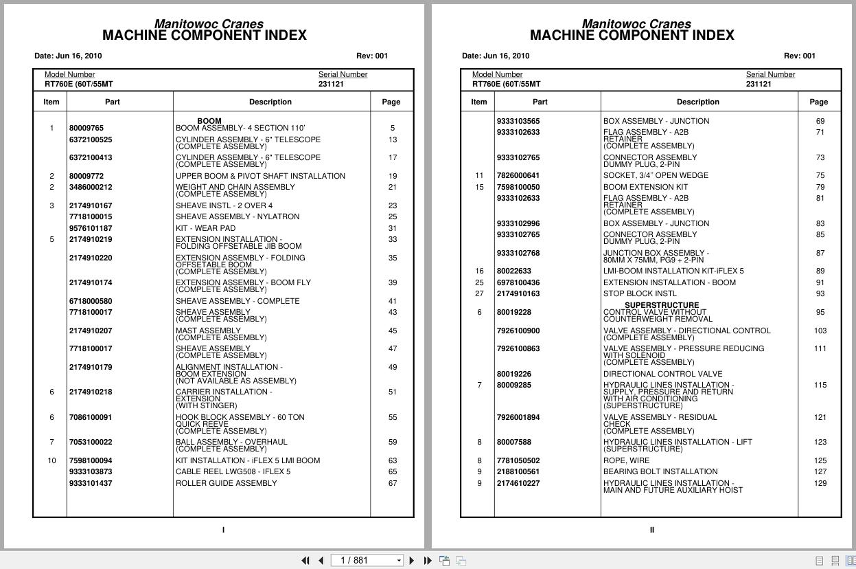 Grove Crane RT760E 231121 Parts Manual 2010 (1)