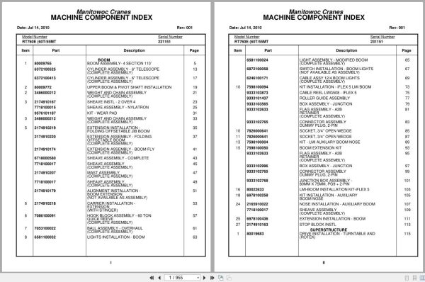 Grove Crane RT760E 231151 Parts Manual 2010 (1)