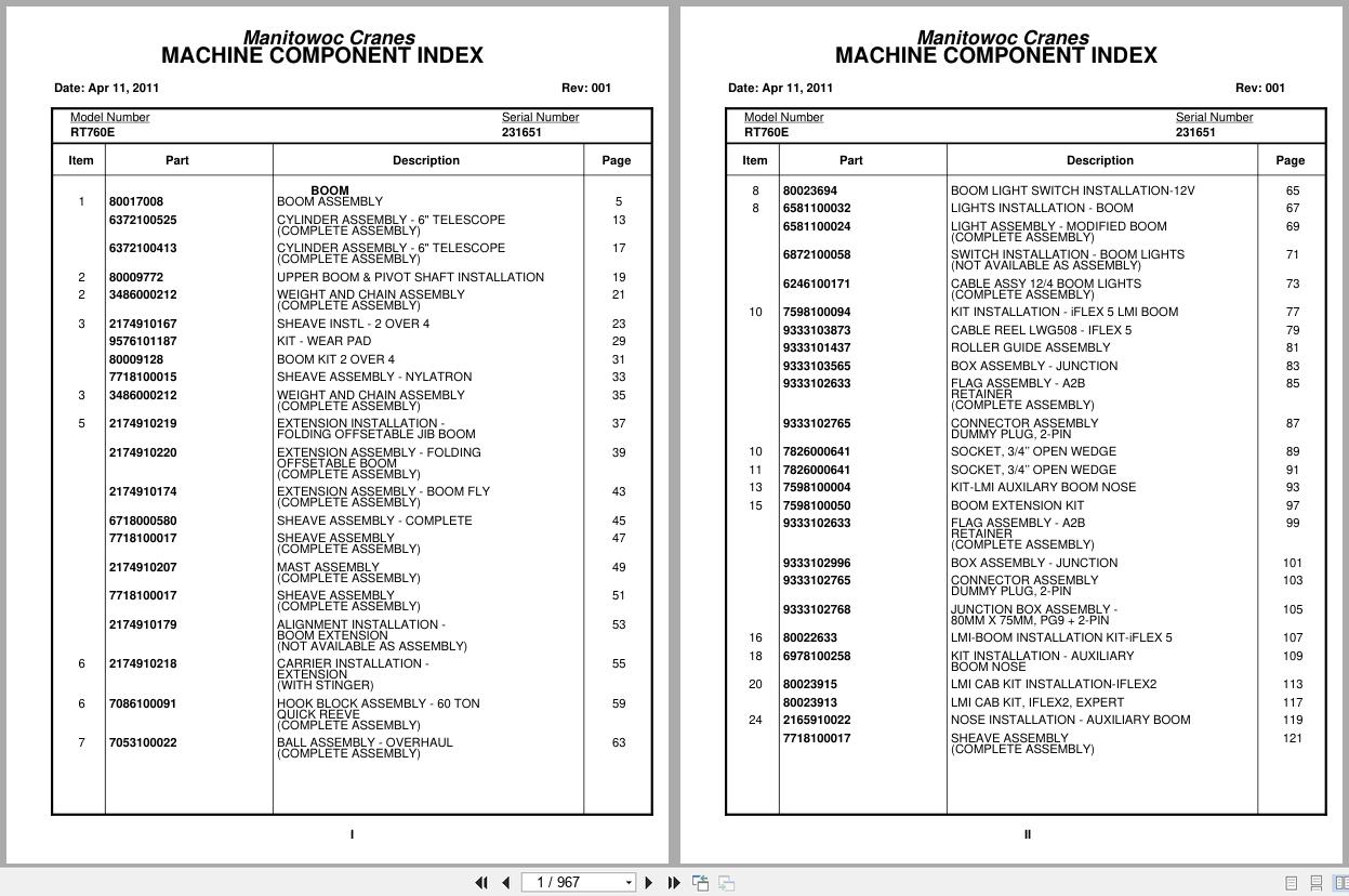 Grove Crane RT760E 231651 Parts Manual 2011 (1)