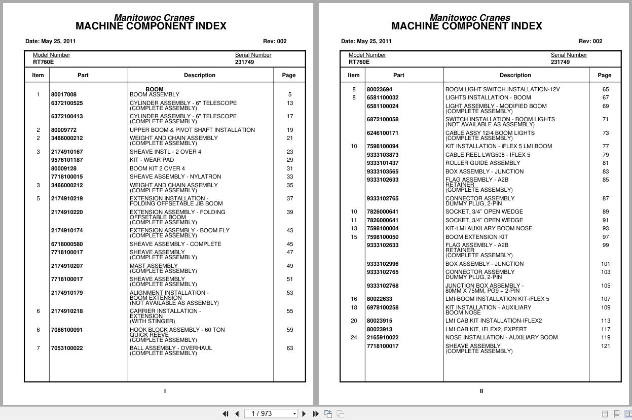 Grove Crane RT760E 231749 Parts Manual 2011 (1)