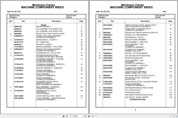 Grove Crane RT765E 2 232159 Parts Manual 2011 (1)