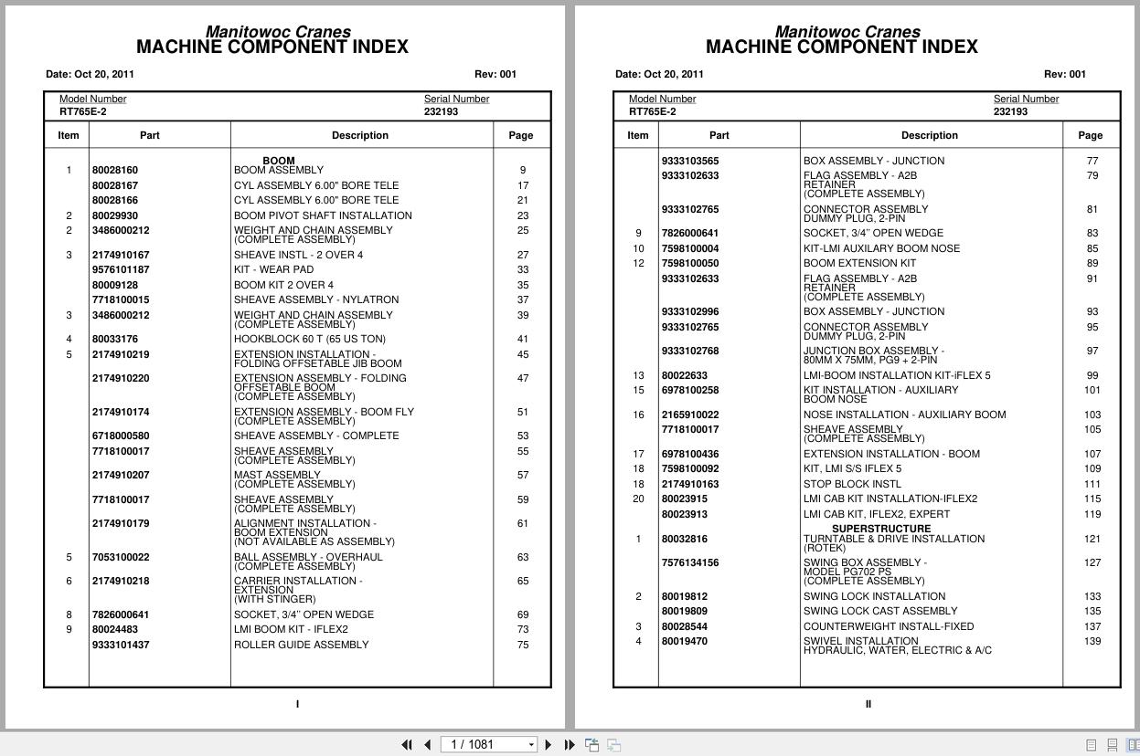 Grove Crane RT765E 2 232193 Parts Manual 2011 (1)