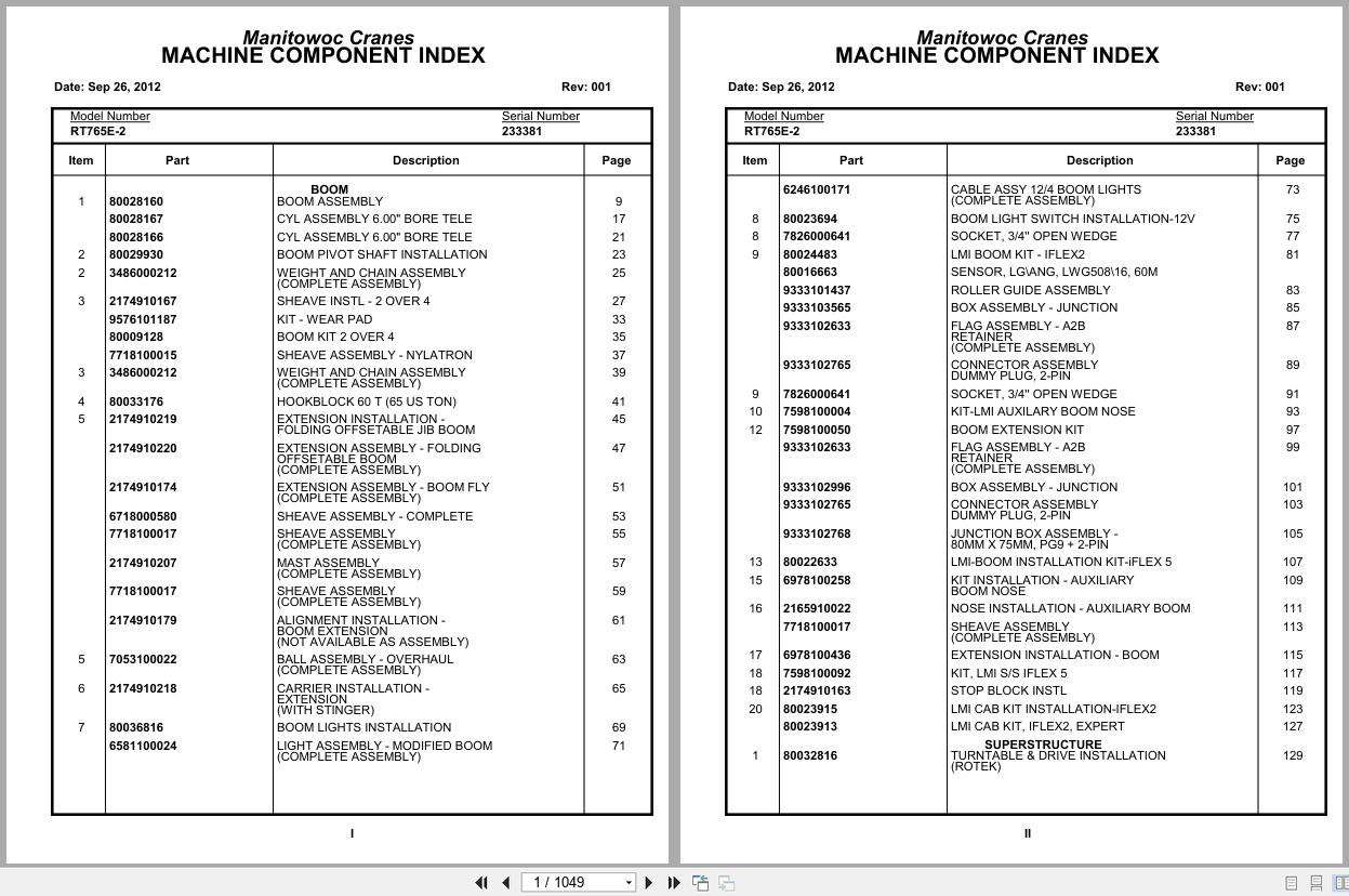 Grove Crane RT765E 2 233381 Parts Manual 2012 (1)