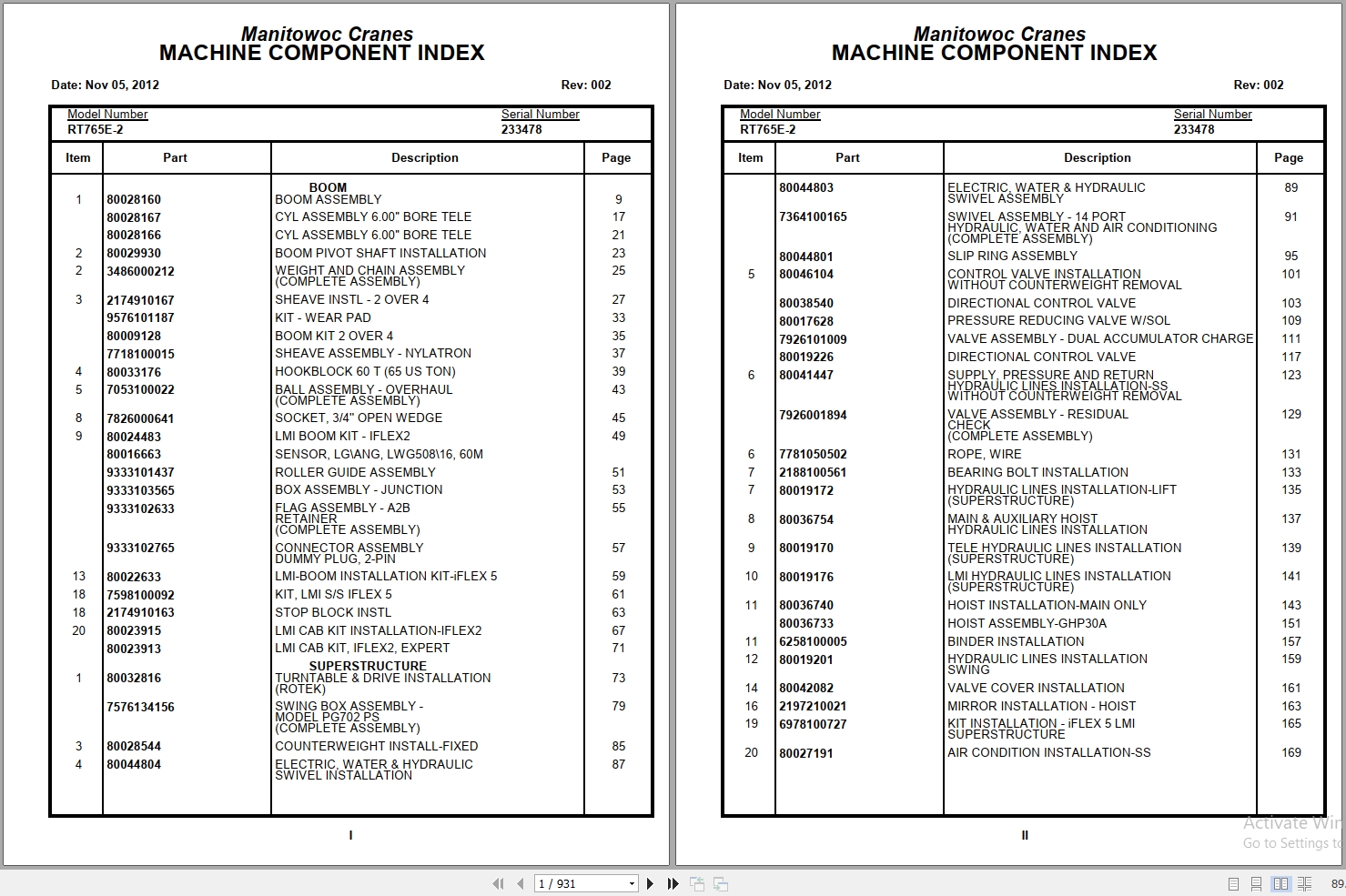 Grove Crane RT765E 2 233478 Parts Manual 2012 (1)