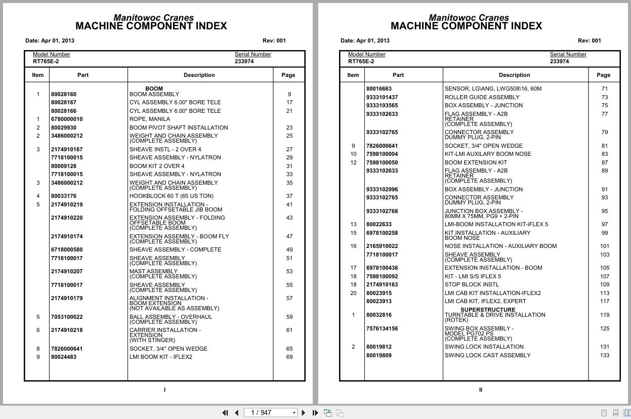 Grove Crane RT765E 2 233974 Parts Manual 2013 (1)