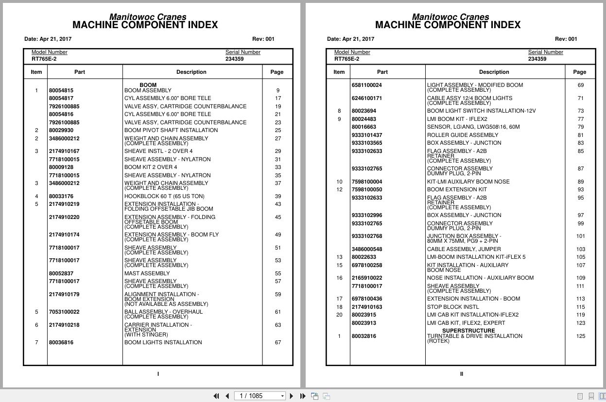 Grove Crane RT765E 2 234359 Parts Manual 2017 (1)
