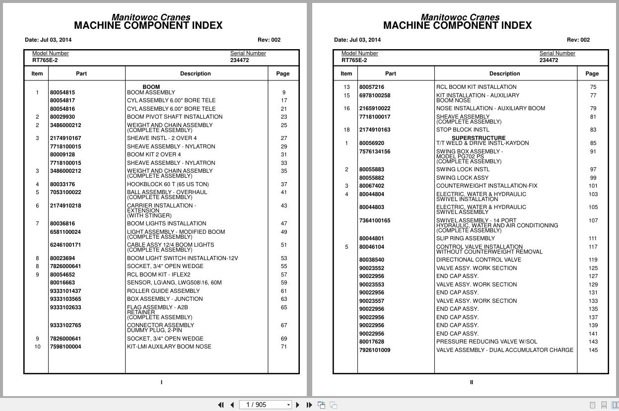 Grove Crane RT765E 2 234472 Parts Manual 2014 (1)